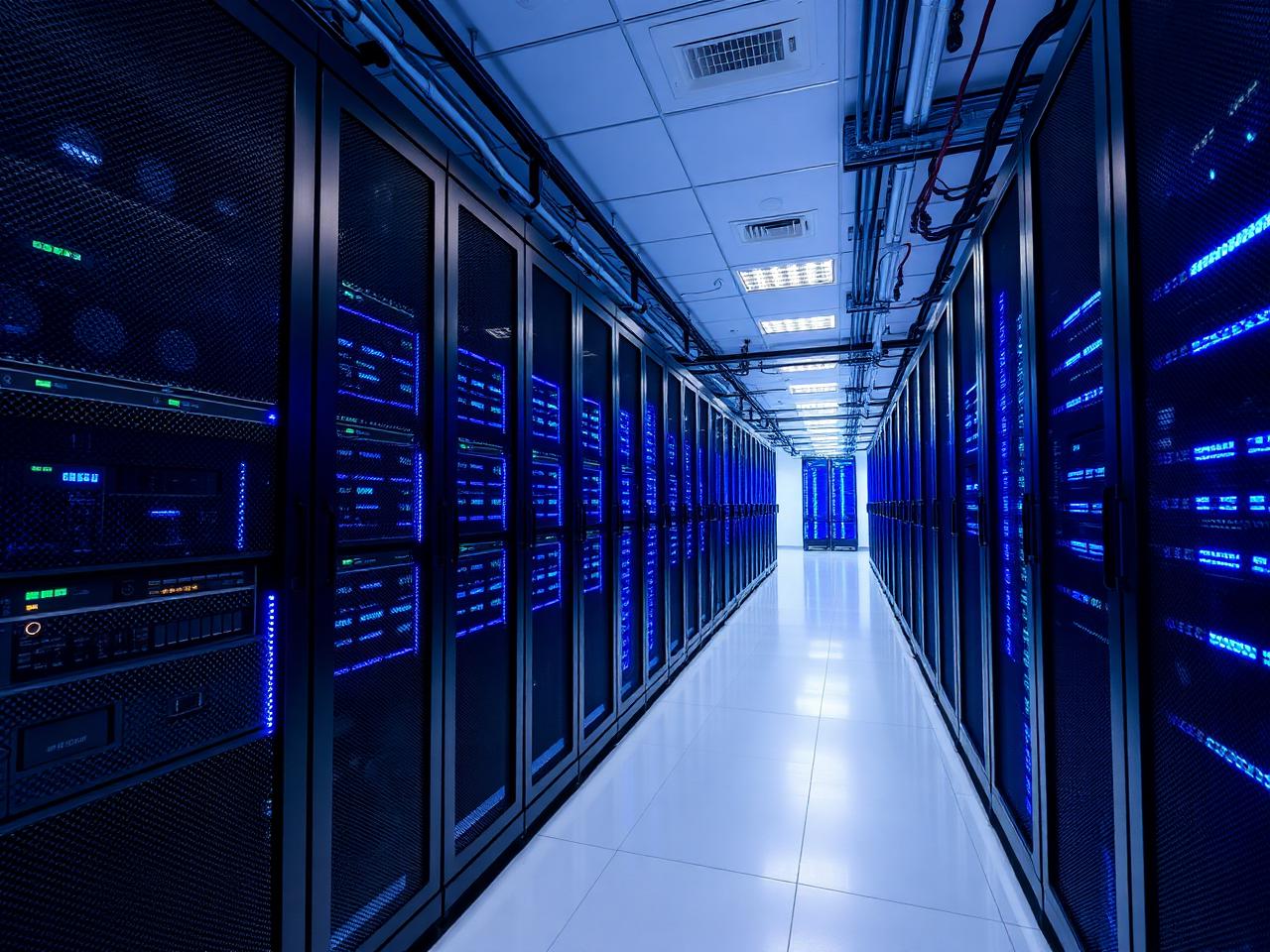 Datacenter corporativo com servidores em operação